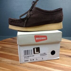 Clarks‎ Originals Wallabee Womens Sz 5.5 M Brown Suede Crepe Sole 78984 Preppy